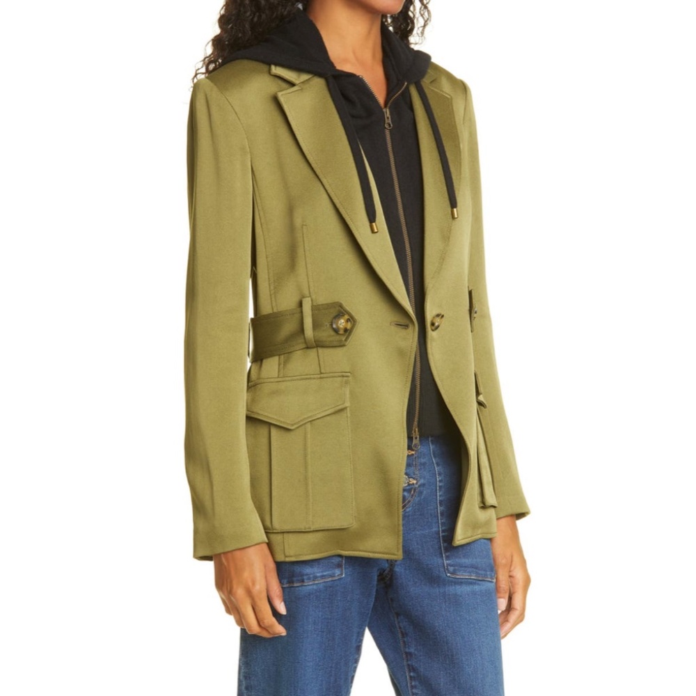 Veronica Beard Myla Dickey Jacket Olive Green Size 0 NWT
